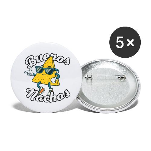 Nachos - Spanisch mit Wortwitz: Buenos Nachos - Buttons groß 56 mm (5er Pack)