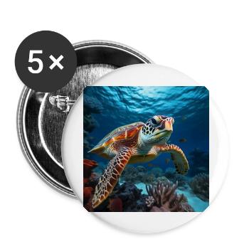 Un monde sous-marin à couper le souffle - Lot de 5 grands badges (56 mm) - blanc - Devant
