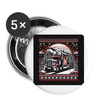 American Snowtruck - Buttons groß 56 mm (5er Pack) - Weiß - Vorne
