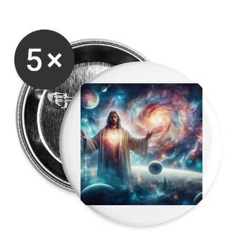 Image 24 - Lot de 5 grands badges (56 mm) - blanc - Devant