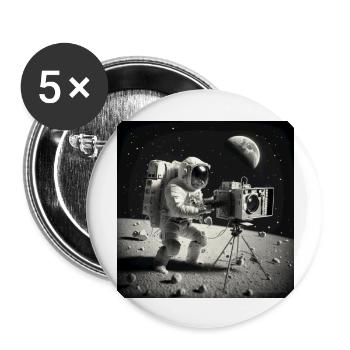 Astronaut Movie - Buttons large 2.2''/56 mm (5-pack) - white - Front