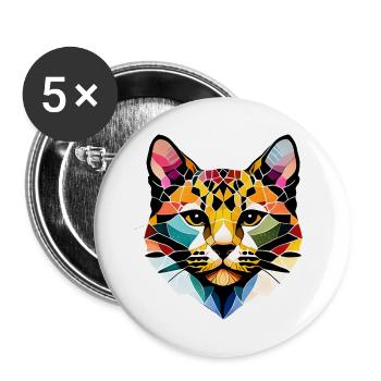 Chat, Propriétaire De Chat, Chat Siamois, Chat Domestique, Chaton - Lot de 5 grands badges (56 mm) - blanc - Devant