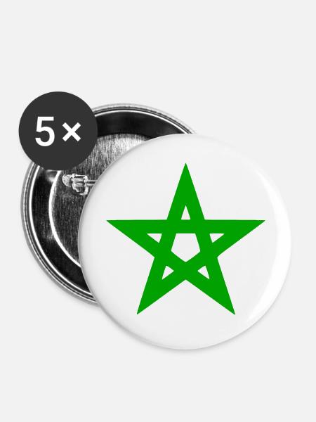 Marokko - Buttons groß 56 mm (5er Pack) - Weiß