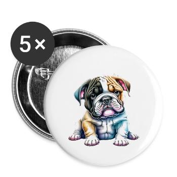 English Bulldog Dog Mastiff Dogs Dog Owner - Buttons large 2.2''/56 mm (5-pack) - white - Front