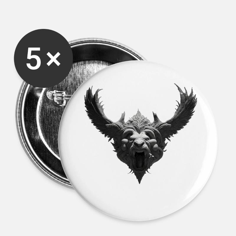 Beast - Buttons large 2.2''/56 mm (5-pack) - white