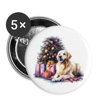 Goldie Christmas - Buttons large 2.2''/56 mm (5-pack) - white - Front