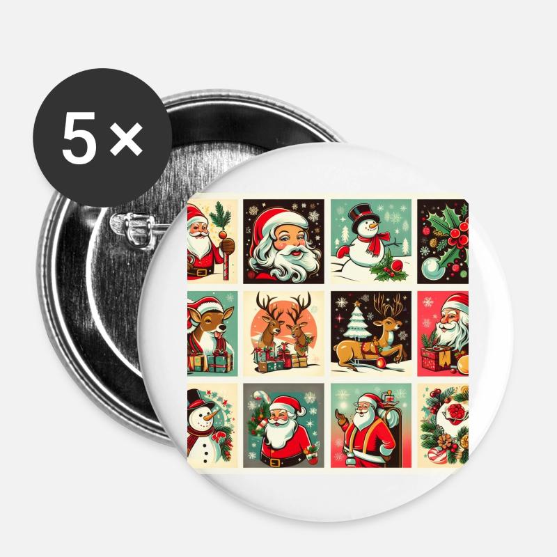 Christmas Frame - Buttons large 2.2''/56 mm (5-pack) - white