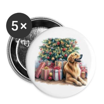 Goldie Christmas - Buttons large 2.2''/56 mm (5-pack) - white - Front
