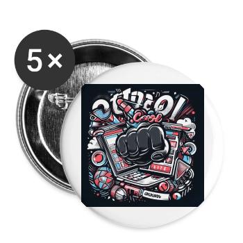 IA Conception II - Lot de 5 grands badges (56 mm) - blanc - Devant