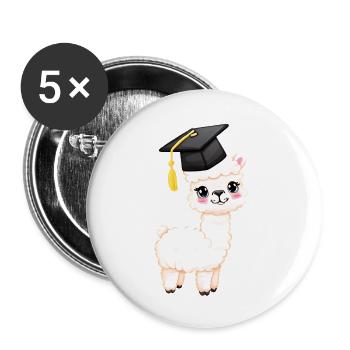Bachelor Alpaca Graduate School Leaving Certificate Studies - Buttons large 2.2''/56 mm (5-pack) - white - Front
