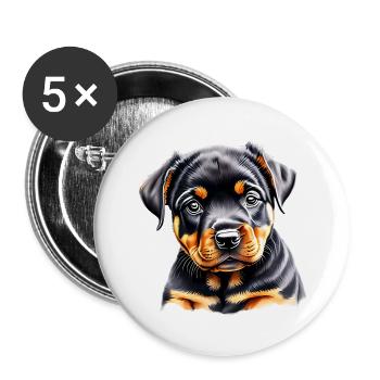 Rottweiler Dog Rottweiler Puppy Dogs Dog Puppy - Buttons large 2.2''/56 mm (5-pack) - white - Front