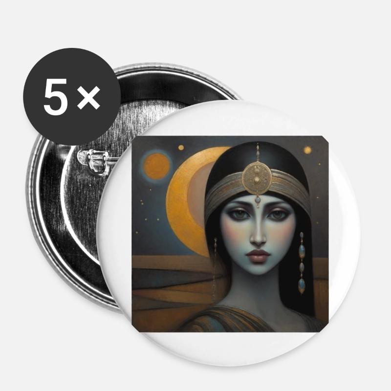 Ancient Woman - Buttons large 2.2''/56 mm (5-pack) - white