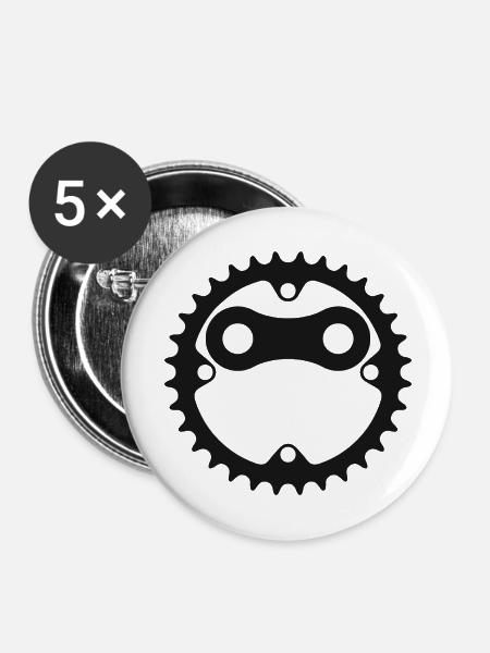 Fahrradkette - Buttons groß 56 mm (5er Pack) - Weiß