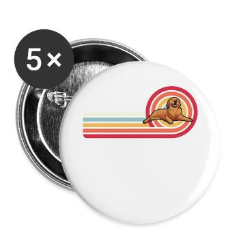 Golden Retriever Retro - Buttons large 2.2''/56 mm (5-pack) - white - Front