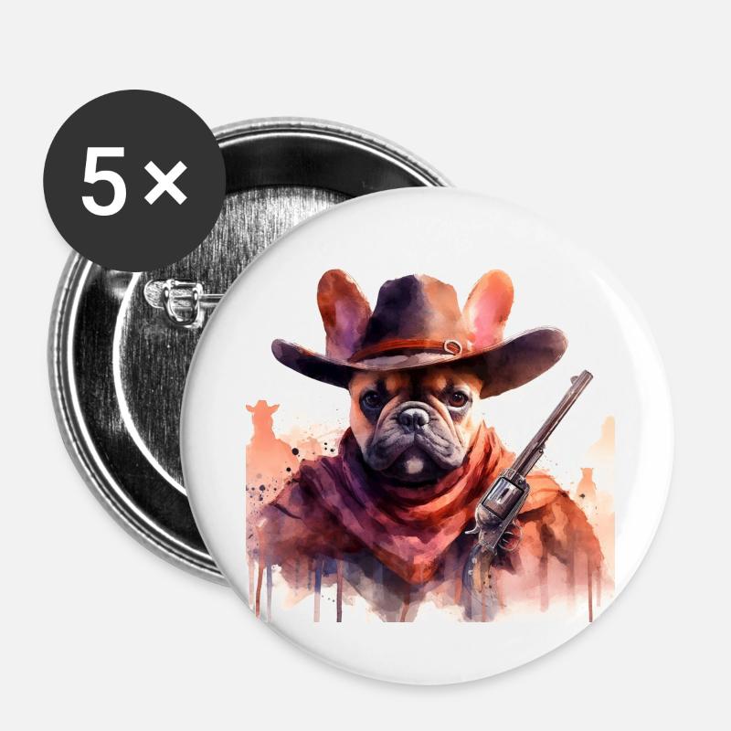 Bully West - Buttons large 2.2''/56 mm (5-pack) - white