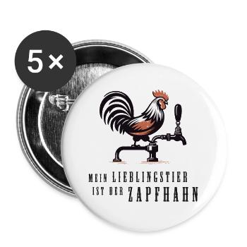 mein lieblingstier ist der zapfhahn bier lustig - Buttons groß 56 mm (5er Pack) - Weiß - Vorne