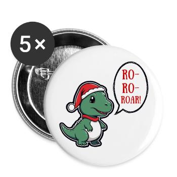 Ro Ro Roar - Buttons groß 56 mm (5er Pack) - Weiß - Vorne