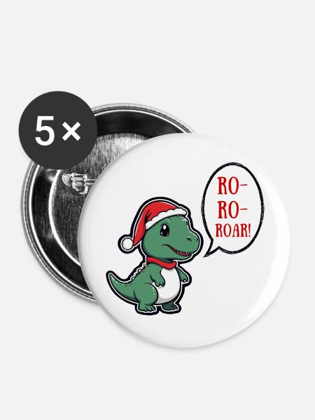 Ro Ro Roar - Buttons groß 56 mm (5er Pack) - Weiß