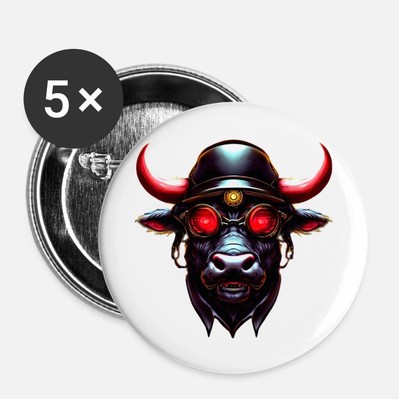 Animalistic Aviatorz #10 - Buttons large 2.2''/56 mm (5-pack) - white