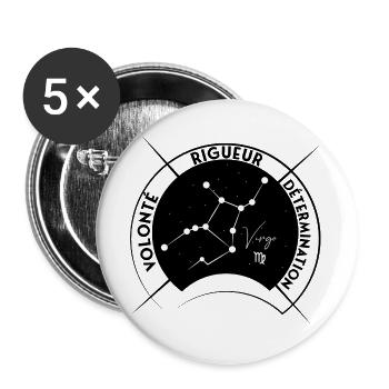 design vierge - Lot de 5 grands badges (56 mm) - blanc - Devant
