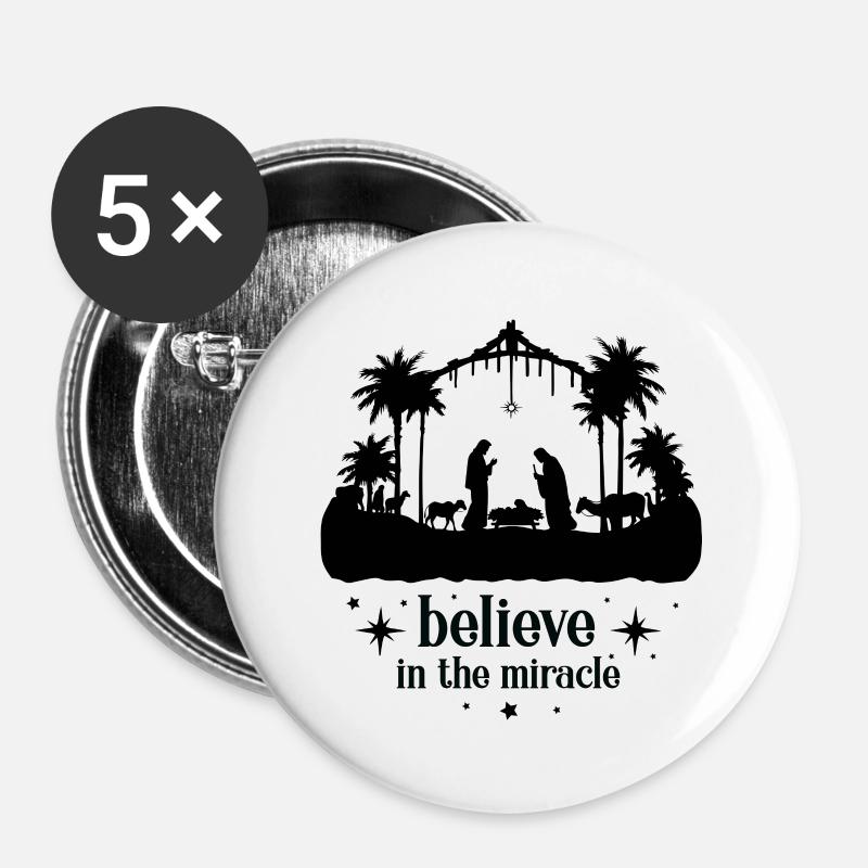 Believe in the miracle - Buttons large 2.2''/56 mm (5-pack) - white