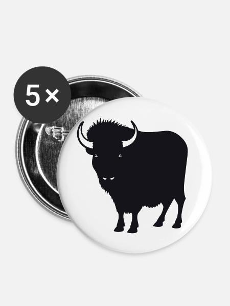 Büffel - Buttons groß 56 mm (5er Pack) - Weiß