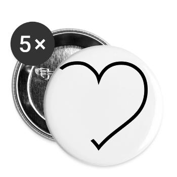 A modern heart - Buttons large 2.2''/56 mm (5-pack) - white - Front