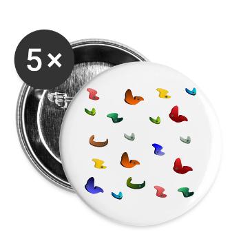 BLOC, BLOC, ESCALADE, ALPINISME, ALPINISME - Lot de 5 grands badges (56 mm) - blanc - Devant