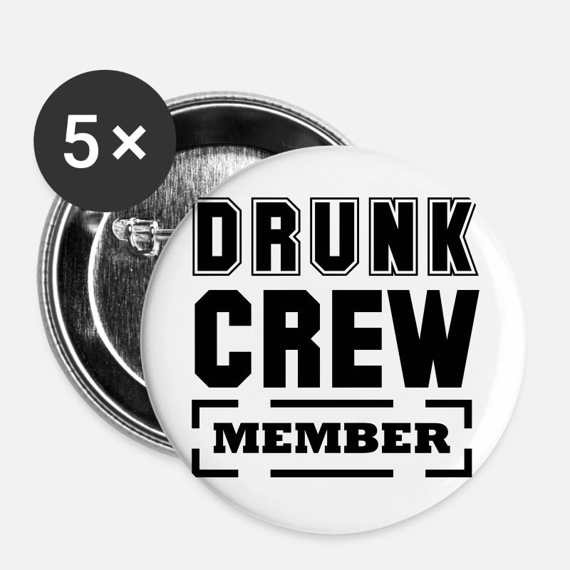 drunk crew member - Buttons large 2.2''/56 mm (5-pack) - white