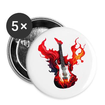 Guitar, Musical Instrument, Plucked Instrument, Guitarist - Buttons large 2.2''/56 mm (5-pack) - white - Front