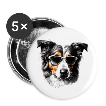Australian Shepherd Dogs Dog Owner Dog - Buttons large 2.2''/56 mm (5-pack) - white - Front