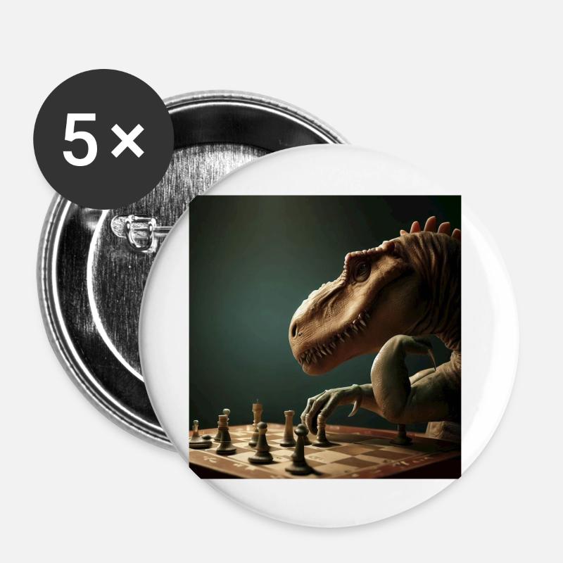 Schach - Buttons groß 56 mm (5er Pack) - Weiß