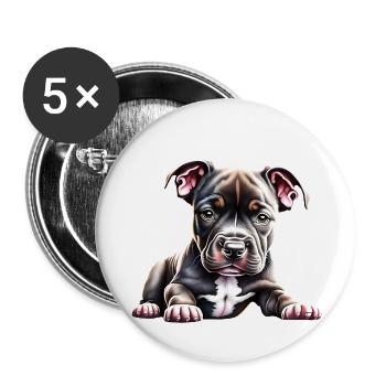Staffordshire Bull Terrier Dogs Dog Owners Dog - Buttons large 2.2''/56 mm (5-pack) - white - Front
