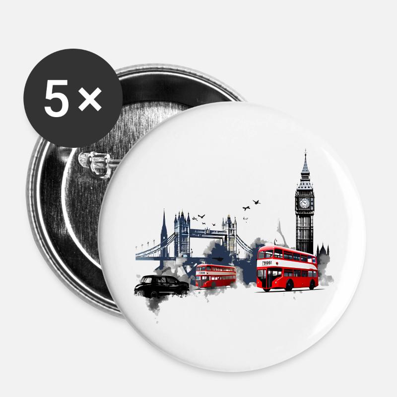 London, the vibrant capital - Buttons large 2.2''/56 mm (5-pack) - white