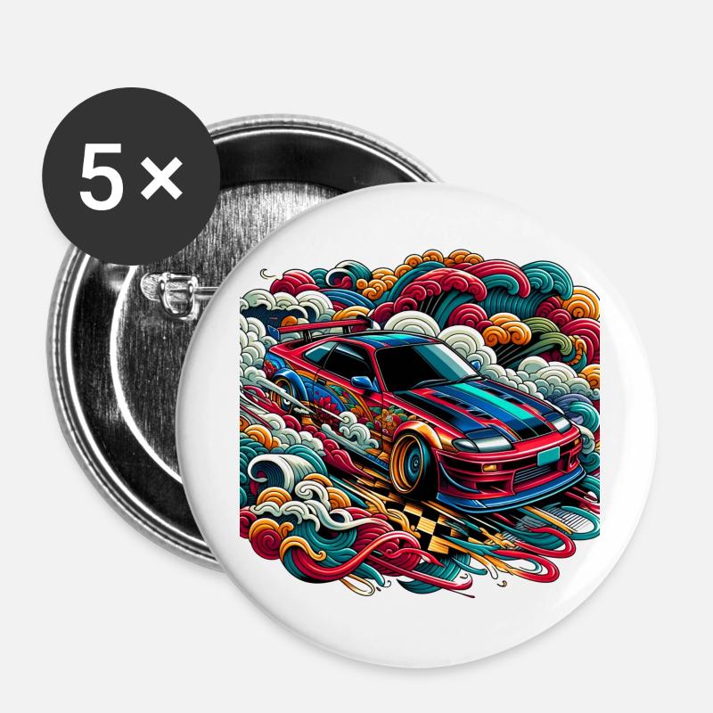 R32 GTR JDM Drift - Buttons large 2.2''/56 mm (5-pack) - white