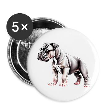 Staffordshire Bull Terrier Dogs Dog Owners Dog - Buttons large 2.2''/56 mm (5-pack) - white - Front