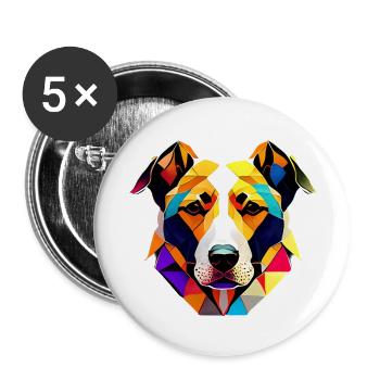 Puppy Dog Owner German Shepherd - Buttons large 2.2''/56 mm (5-pack) - white - Front