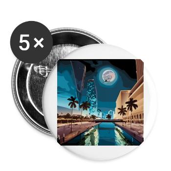 GTA 6 Moonlight in Miami (Miami Collection) - Buttons large 2.2''/56 mm (5-pack) - white - Front