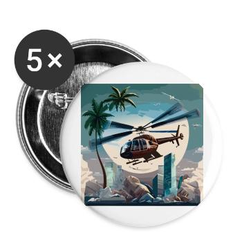 Helicopter operation in Miami (Miami Collection) - Buttons groß 56 mm (5er Pack) - Weiß - Vorne