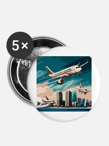 Miami Takeof (Miami Collection) - Buttons groß 56 mm (5er Pack) - Weiß