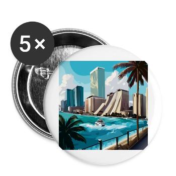 Escape over water (Miami Collection) - Buttons groß 56 mm (5er Pack) - Weiß - Vorne