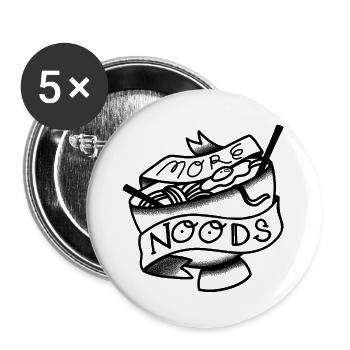 Mehr Noods Ramen Bowl voller Nudeln! - Buttons groß 56 mm (5er Pack) - Weiß - Vorne