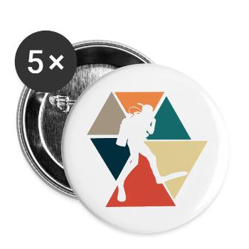 Vintage Retro Tauchen - Geschenkidee - Buttons groß 56 mm (5er Pack) - Weiß - Vorne