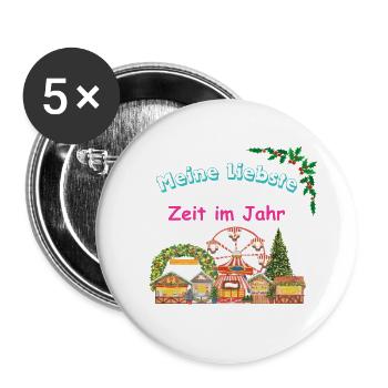 Meine Liebste Zeit im Jahr. - Buttons groß 56 mm (5er Pack) - Weiß - Vorne