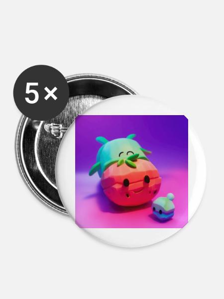 Watermelon - Buttons groß 56 mm (5er Pack) - Weiß