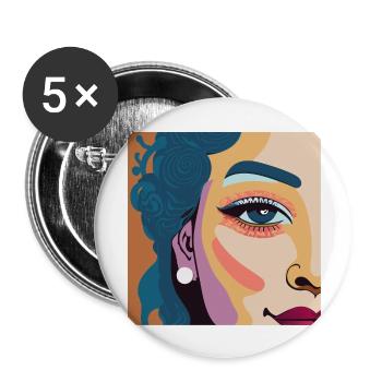 Women / Feminin / Art - Buttons groß 56 mm (5er Pack) - Weiß - Vorne