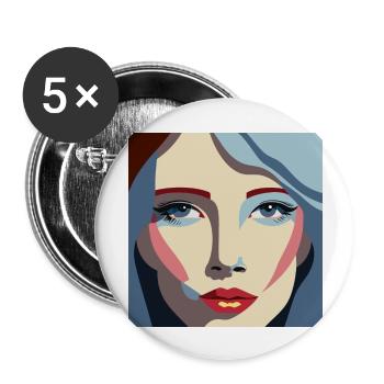 Women / Feminin / Art - Buttons groß 56 mm (5er Pack) - Weiß - Vorne