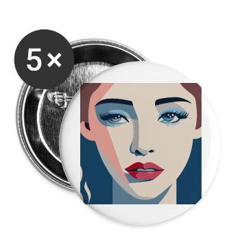 Women / Feminin /Art - Buttons groß 56 mm (5er Pack) - Weiß - Vorne