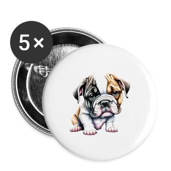 English Bulldog Dog Mastiff Dogs Dog Owner - Buttons large 2.2''/56 mm (5-pack) - white - Front