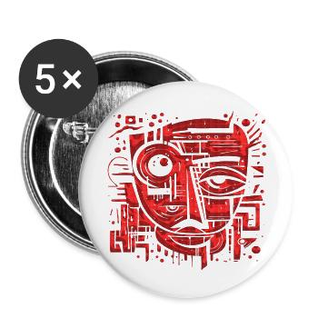 Graffiti Street Art Spray Vintage Stencil Retro - Buttons large 2.2''/56 mm (5-pack) - white - Front